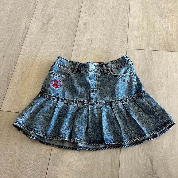 Abercrombie kids denim drop-waist pleated skort size 11/12 - Picture 1 of 8